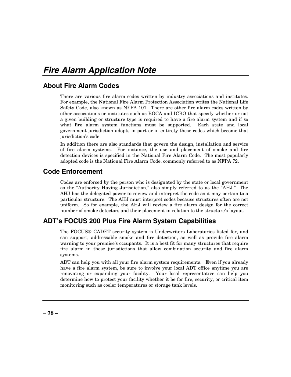 ADT Security Services Focus 200 Plus User Manual | Page 78 / 88