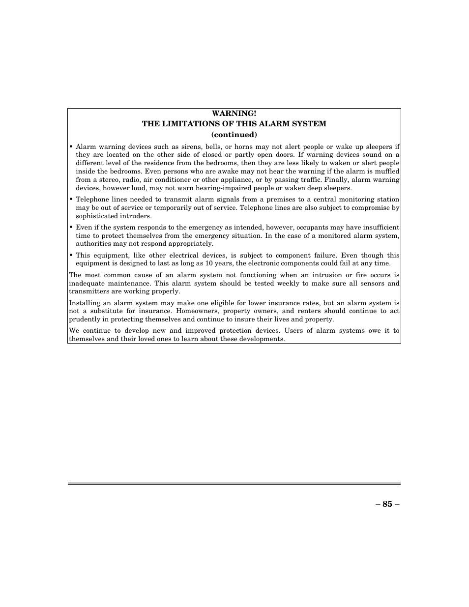 ADT Security Services Focus 200 Plus User Manual | Page 85 / 88