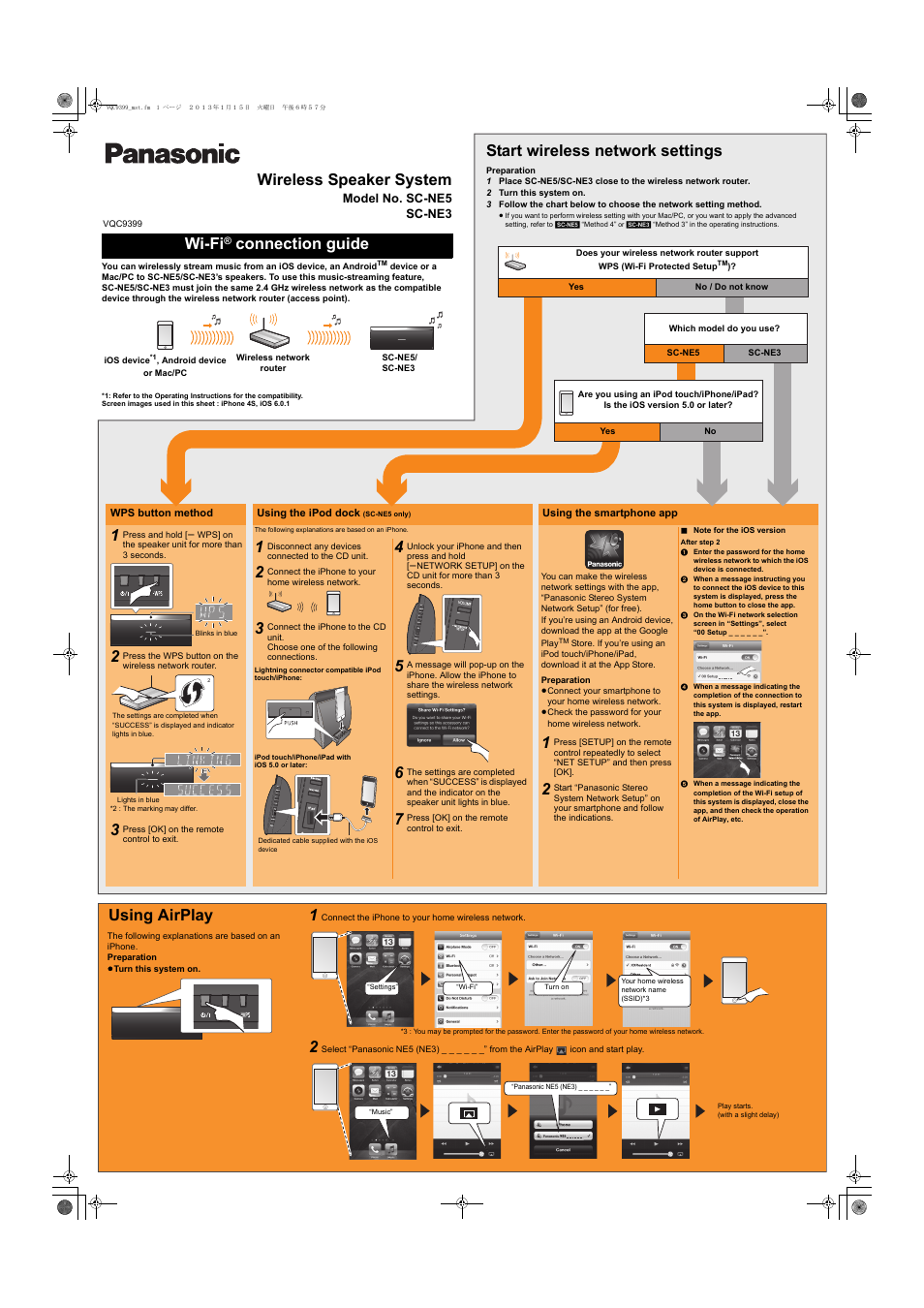Panasonic SCNE5EG User Manual | 3 pages