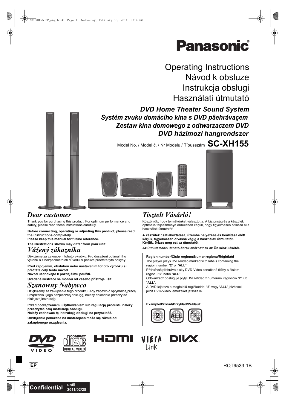 Panasonic SCXH155EP User Manual | 90 pages