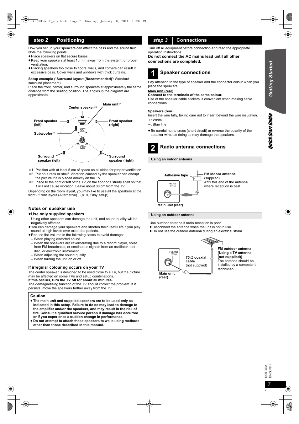 Qu ic k st ar t g uid e | Panasonic SCXH155EP User Manual | Page 7 / 90