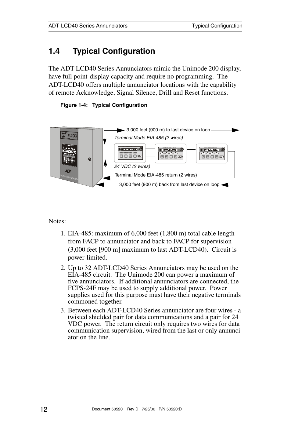 4 typical configuration, Figure 1-4: typical configuration | ADT Security Services ADT-LCD40 User Manual | Page 12 / 36