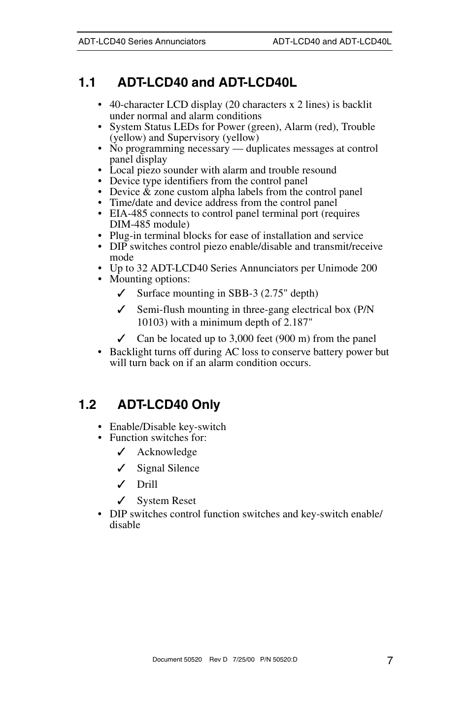2 adt-lcd40 only | ADT Security Services ADT-LCD40 User Manual | Page 7 / 36