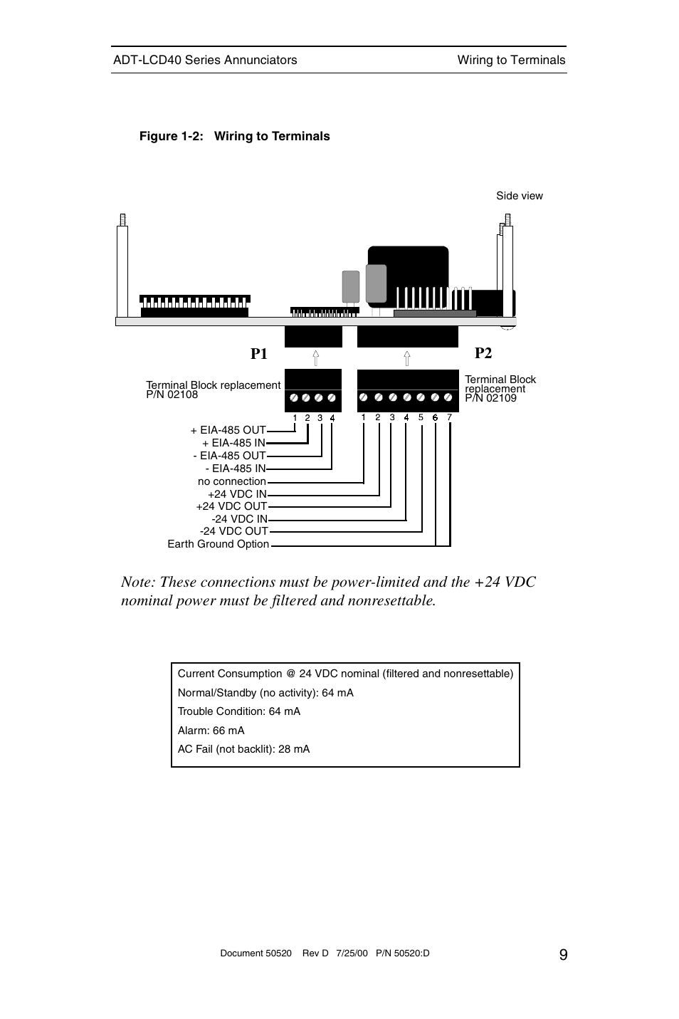 P1 p2 | ADT Security Services ADT-LCD40 User Manual | Page 9 / 36