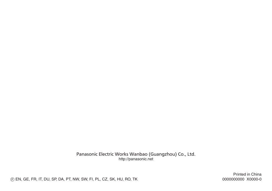 Panasonic ERGY10 User Manual | Page 124 / 124