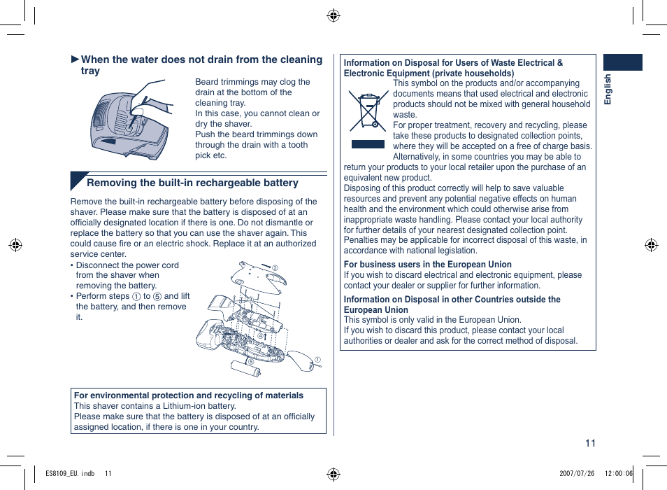 Panasonic ES8109 User Manual | Page 11 / 196