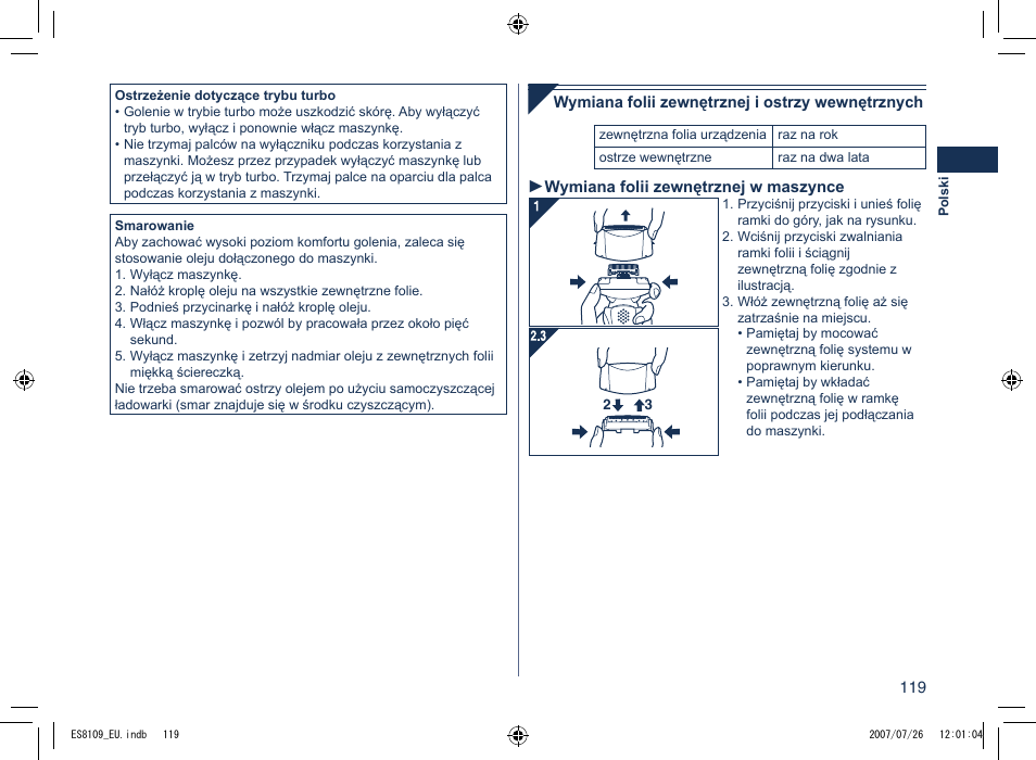 Panasonic ES8109 User Manual | Page 119 / 196