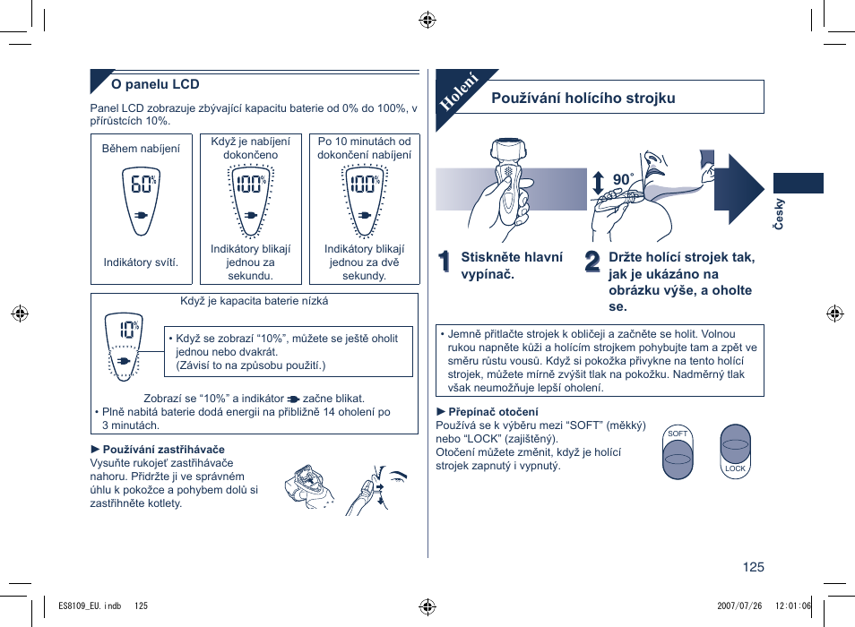 Holení | Panasonic ES8109 User Manual | Page 125 / 196