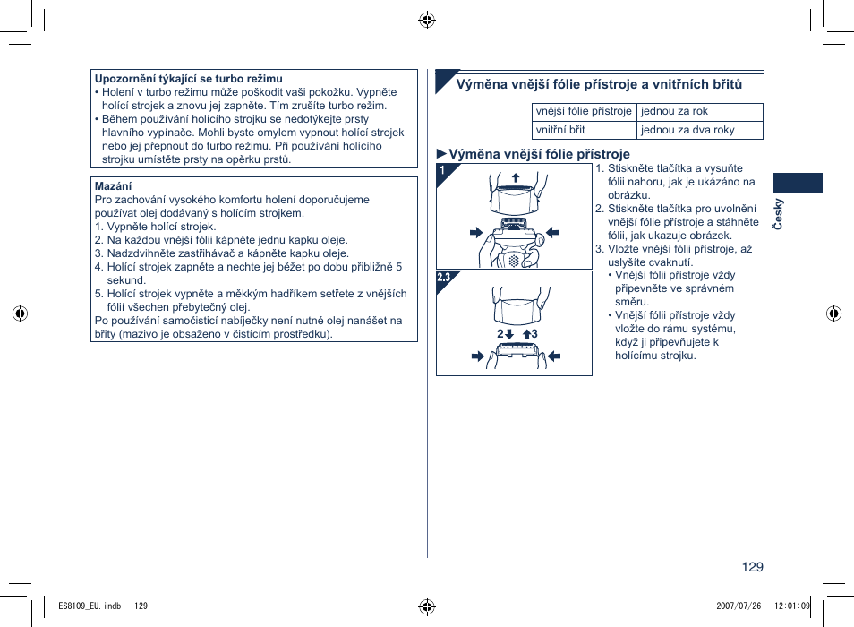 Panasonic ES8109 User Manual | Page 129 / 196