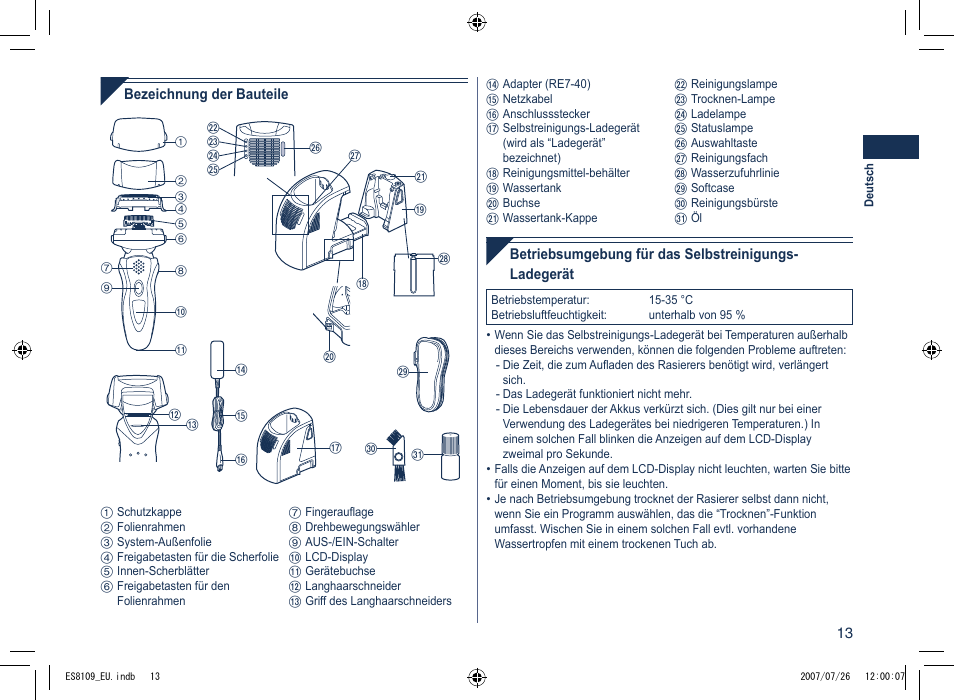 Panasonic ES8109 User Manual | Page 13 / 196