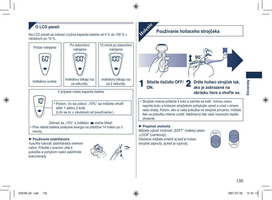 Holenie | Panasonic ES8109 User Manual | Page 135 / 196