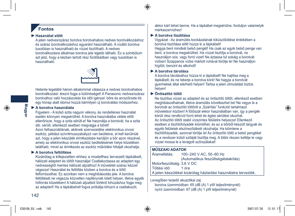 Panasonic ES8109 User Manual | Page 142 / 196