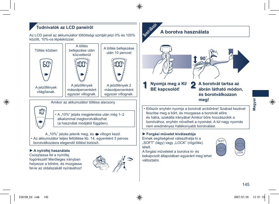 Borotválkozás | Panasonic ES8109 User Manual | Page 145 / 196