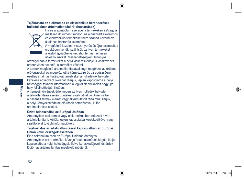 Panasonic ES8109 User Manual | Page 152 / 196