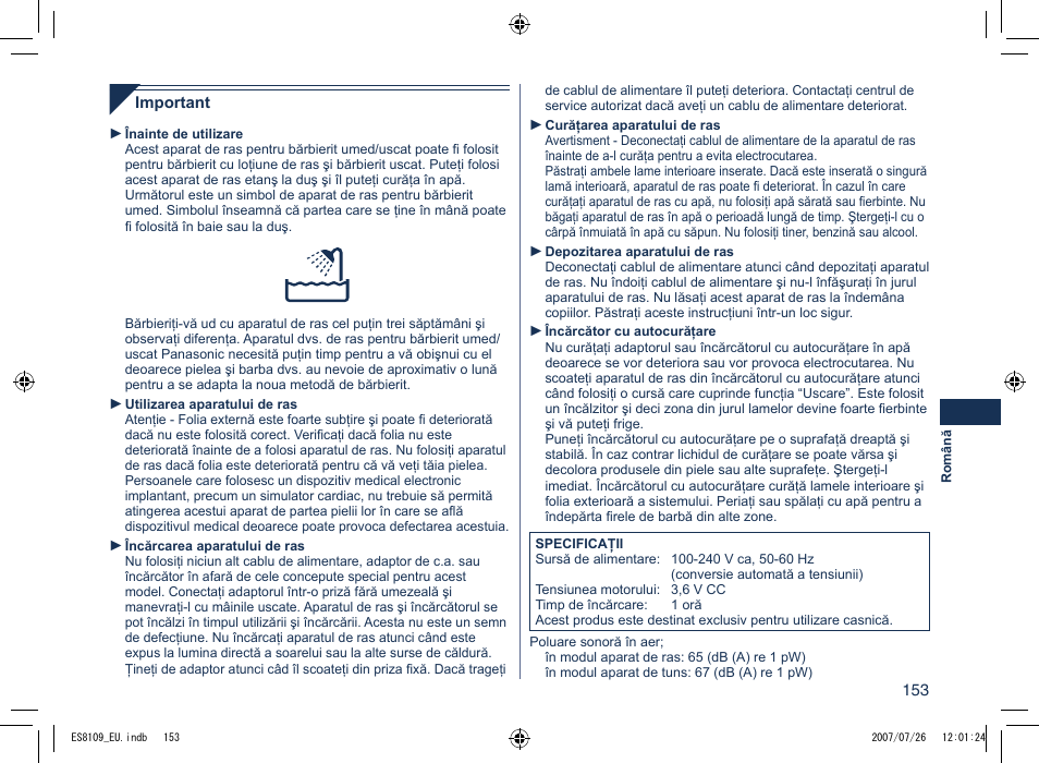 Panasonic ES8109 User Manual | Page 153 / 196