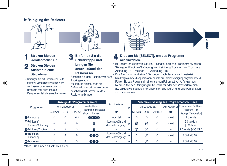 Panasonic ES8109 User Manual | Page 17 / 196