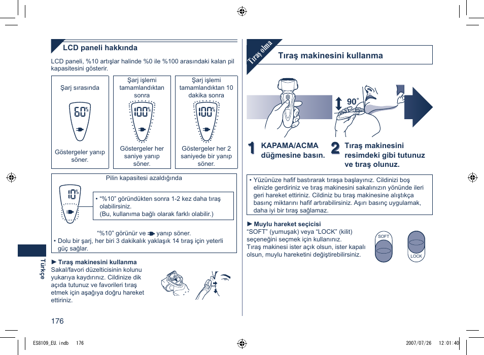 Tıraş olma | Panasonic ES8109 User Manual | Page 176 / 196