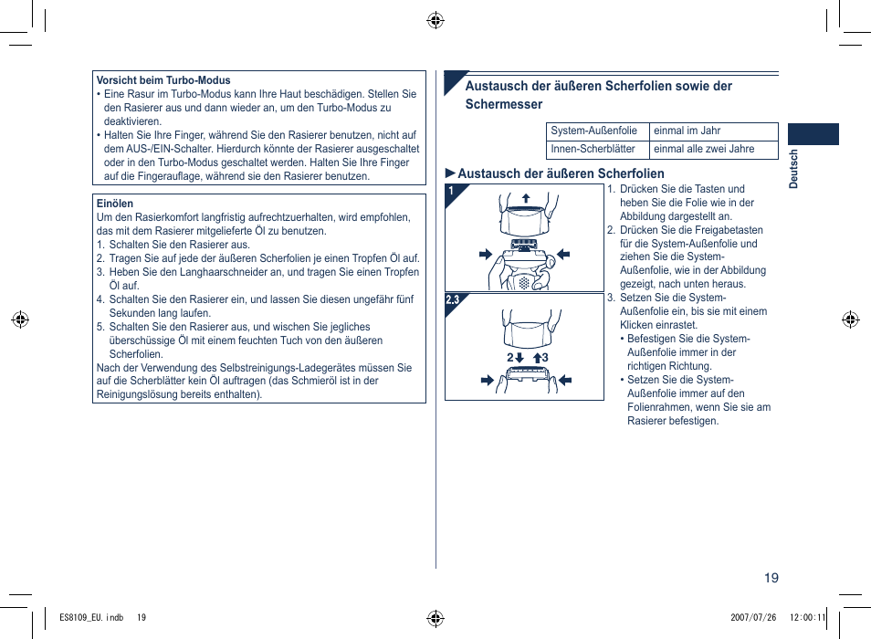 Panasonic ES8109 User Manual | Page 19 / 196