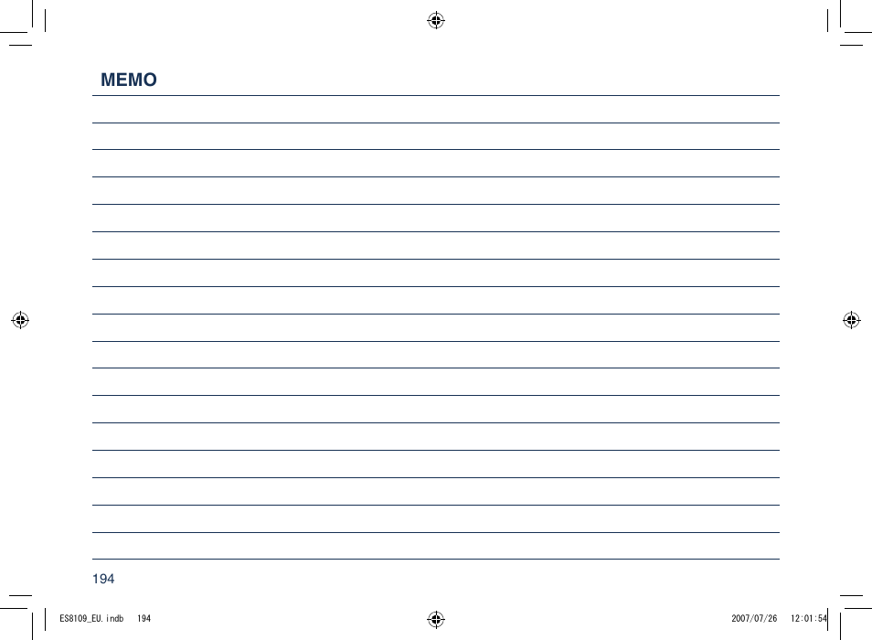 Panasonic ES8109 User Manual | Page 194 / 196