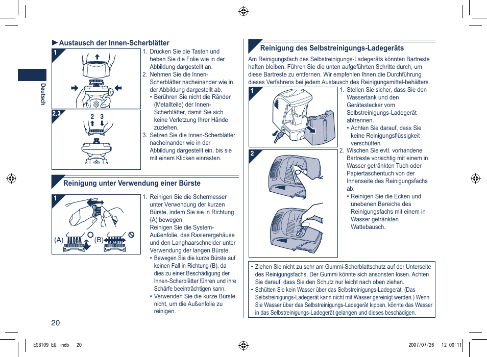 Panasonic ES8109 User Manual | Page 20 / 196