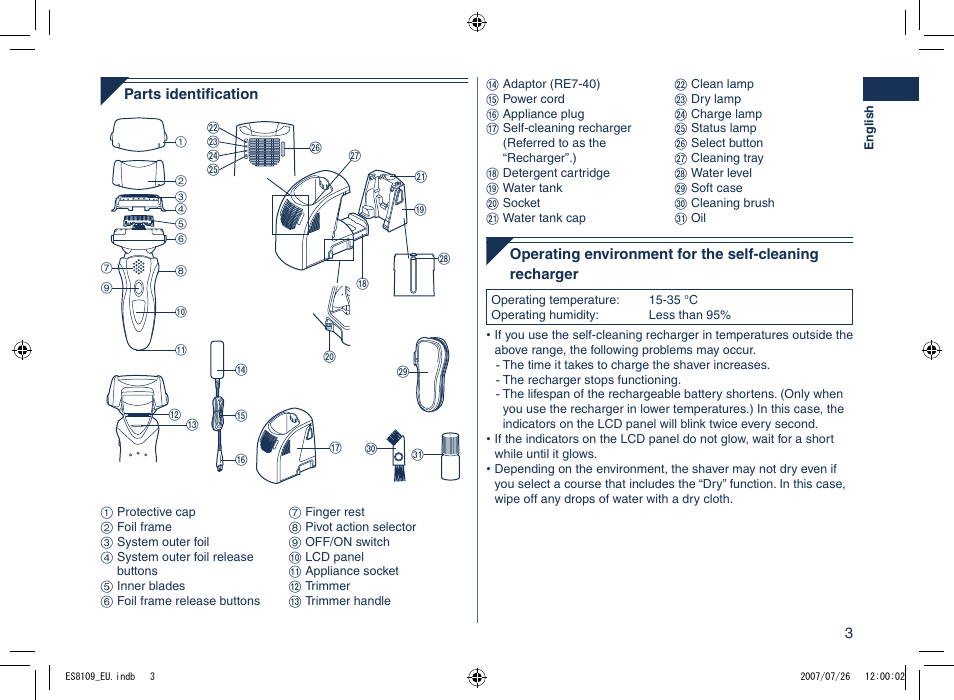 Panasonic ES8109 User Manual | Page 3 / 196