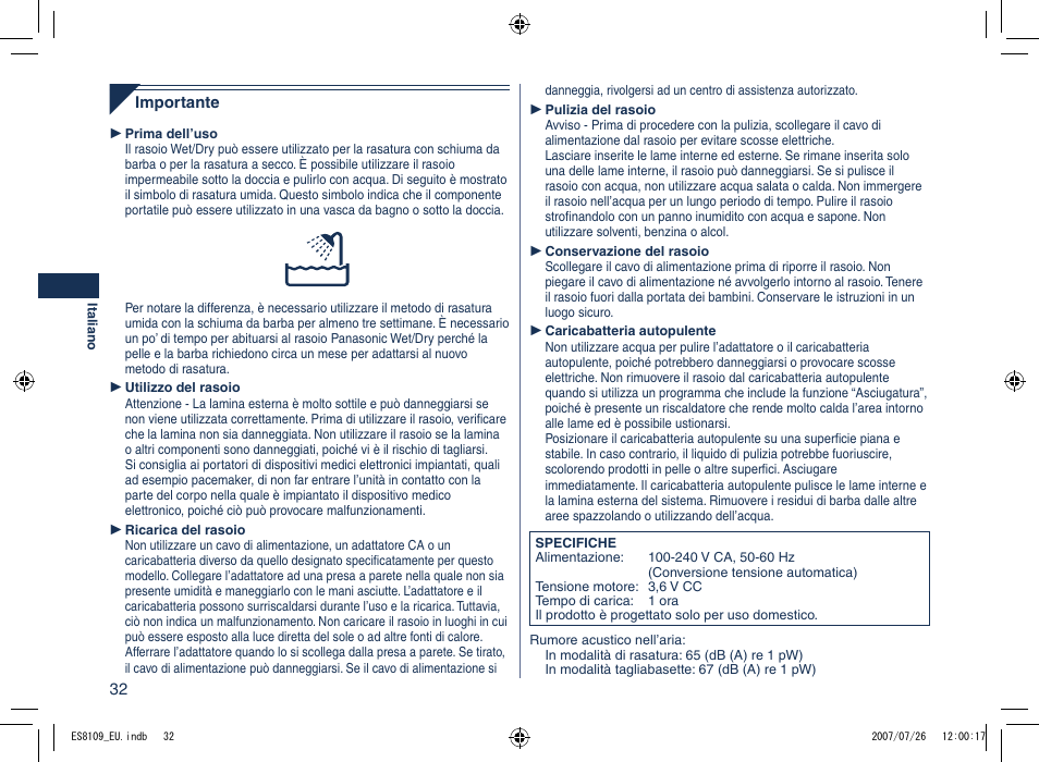 Panasonic ES8109 User Manual | Page 32 / 196