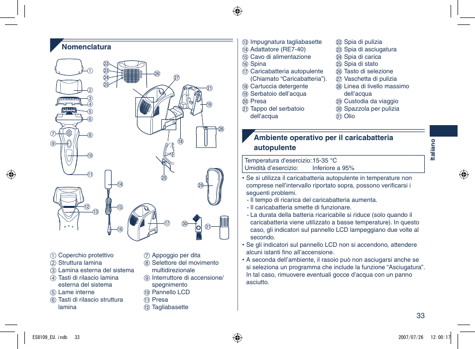 Panasonic ES8109 User Manual | Page 33 / 196