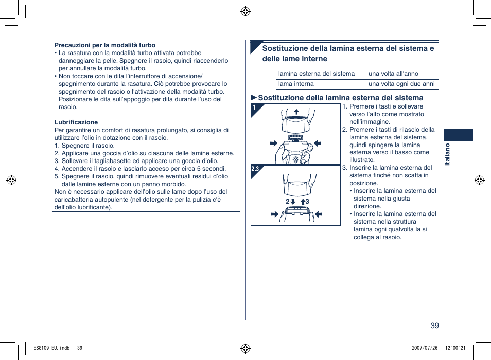 Panasonic ES8109 User Manual | Page 39 / 196