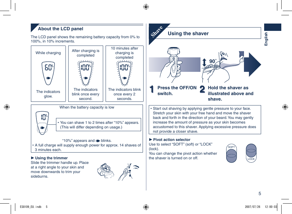 Sha ve | Panasonic ES8109 User Manual | Page 5 / 196