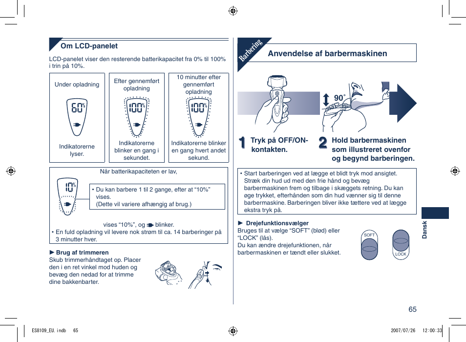 Barbering | Panasonic ES8109 User Manual | Page 65 / 196