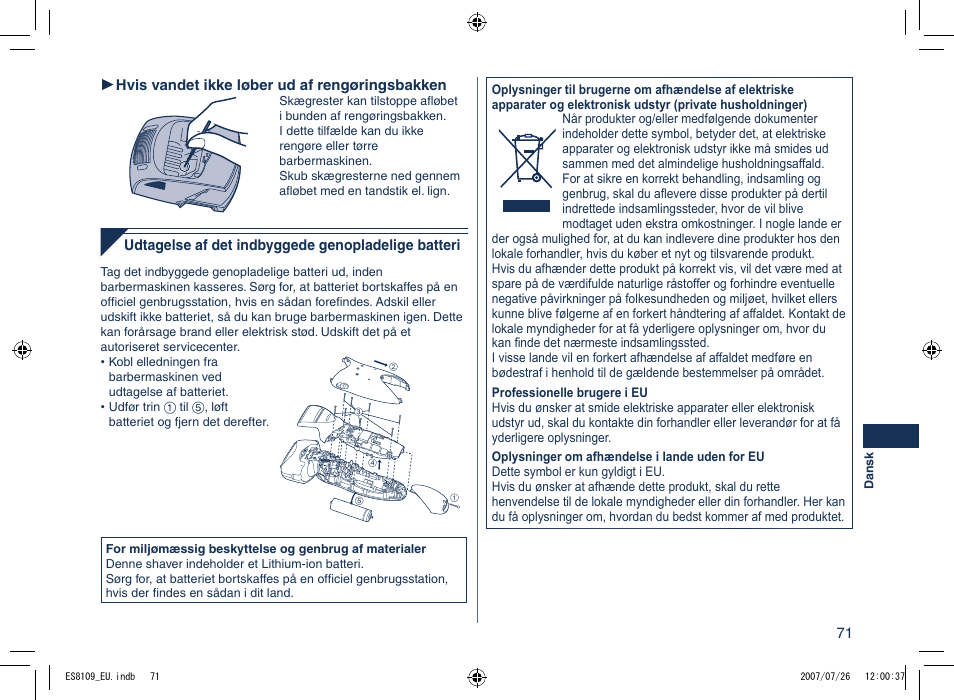 Panasonic ES8109 User Manual | Page 71 / 196