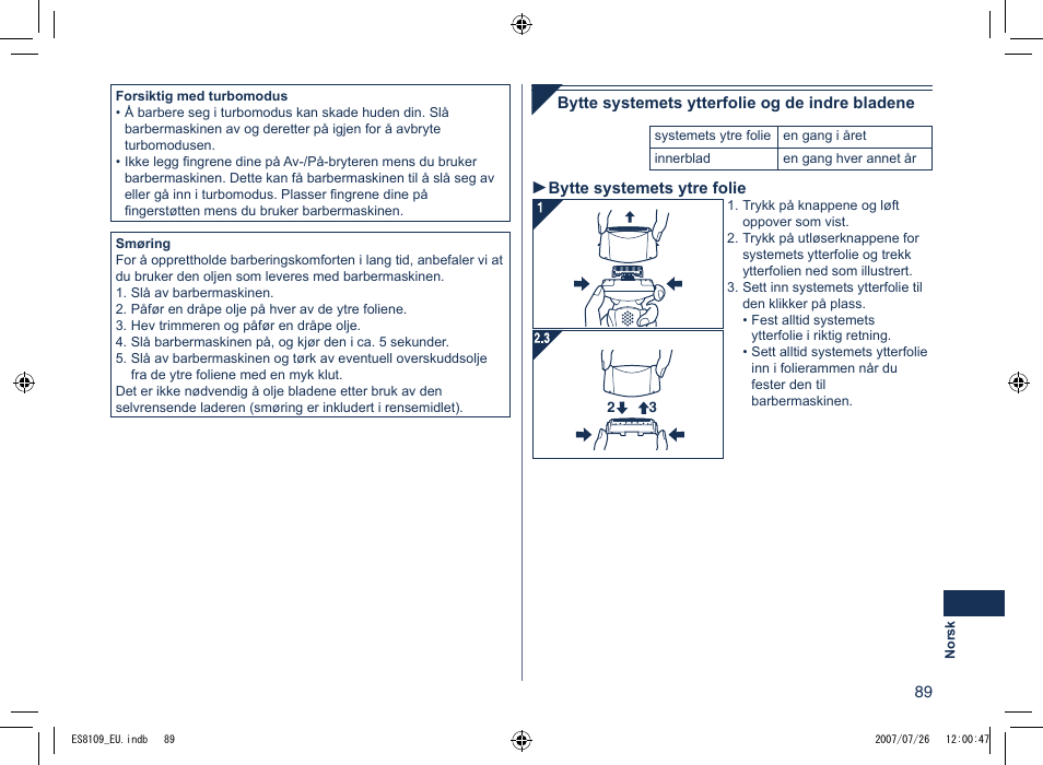 Panasonic ES8109 User Manual | Page 89 / 196