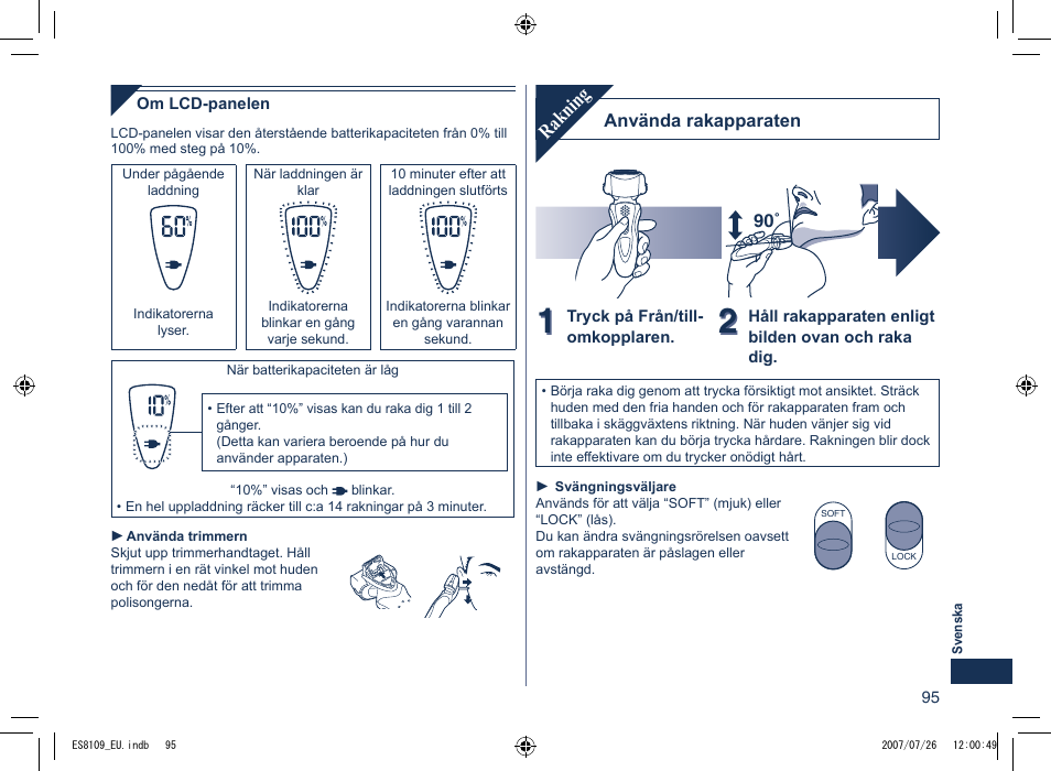 Rakning | Panasonic ES8109 User Manual | Page 95 / 196