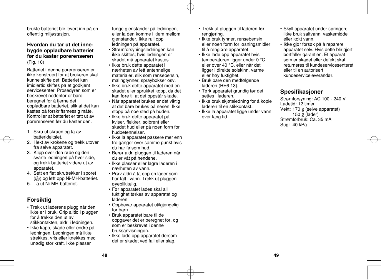 Panasonic EH2511 User Manual | Page 25 / 49