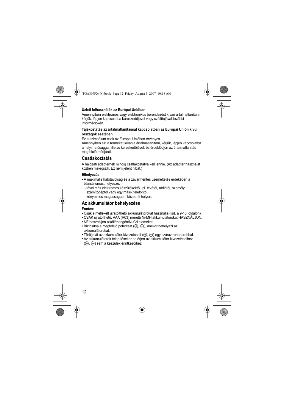 Panasonic KXTGA807FX User Manual | Page 12 / 36