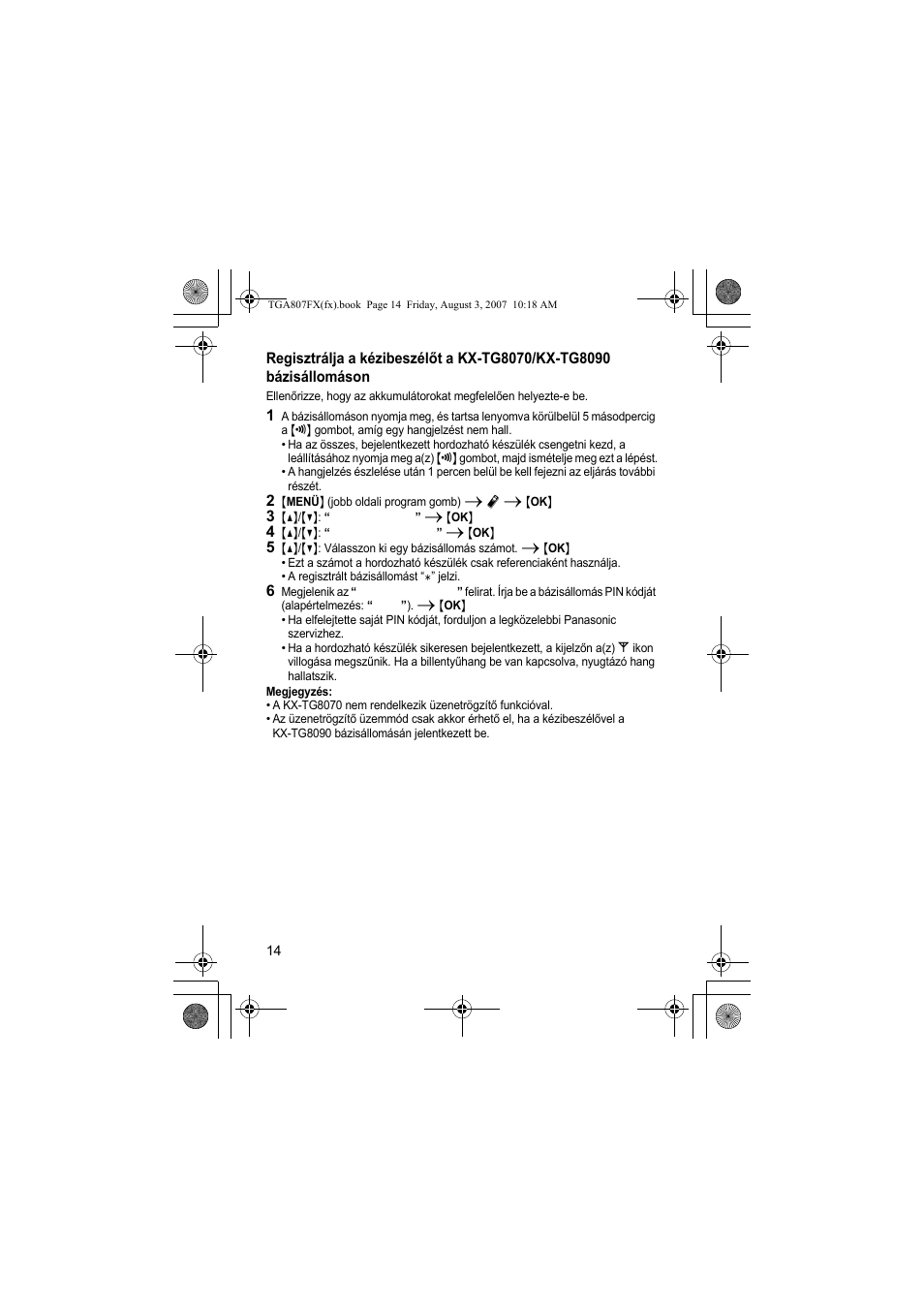 Panasonic KXTGA807FX User Manual | Page 14 / 36