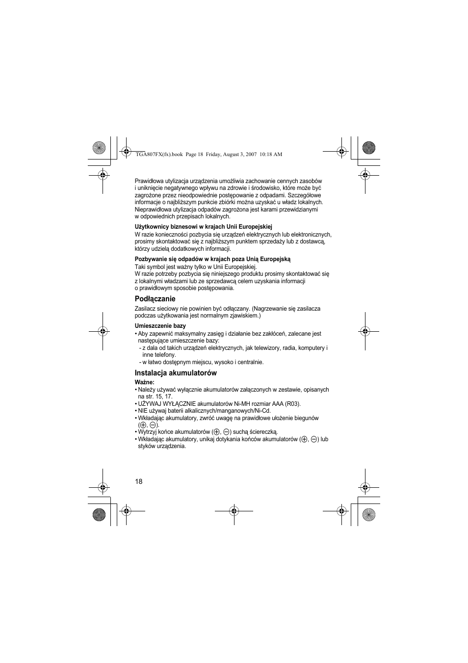 Panasonic KXTGA807FX User Manual | Page 18 / 36