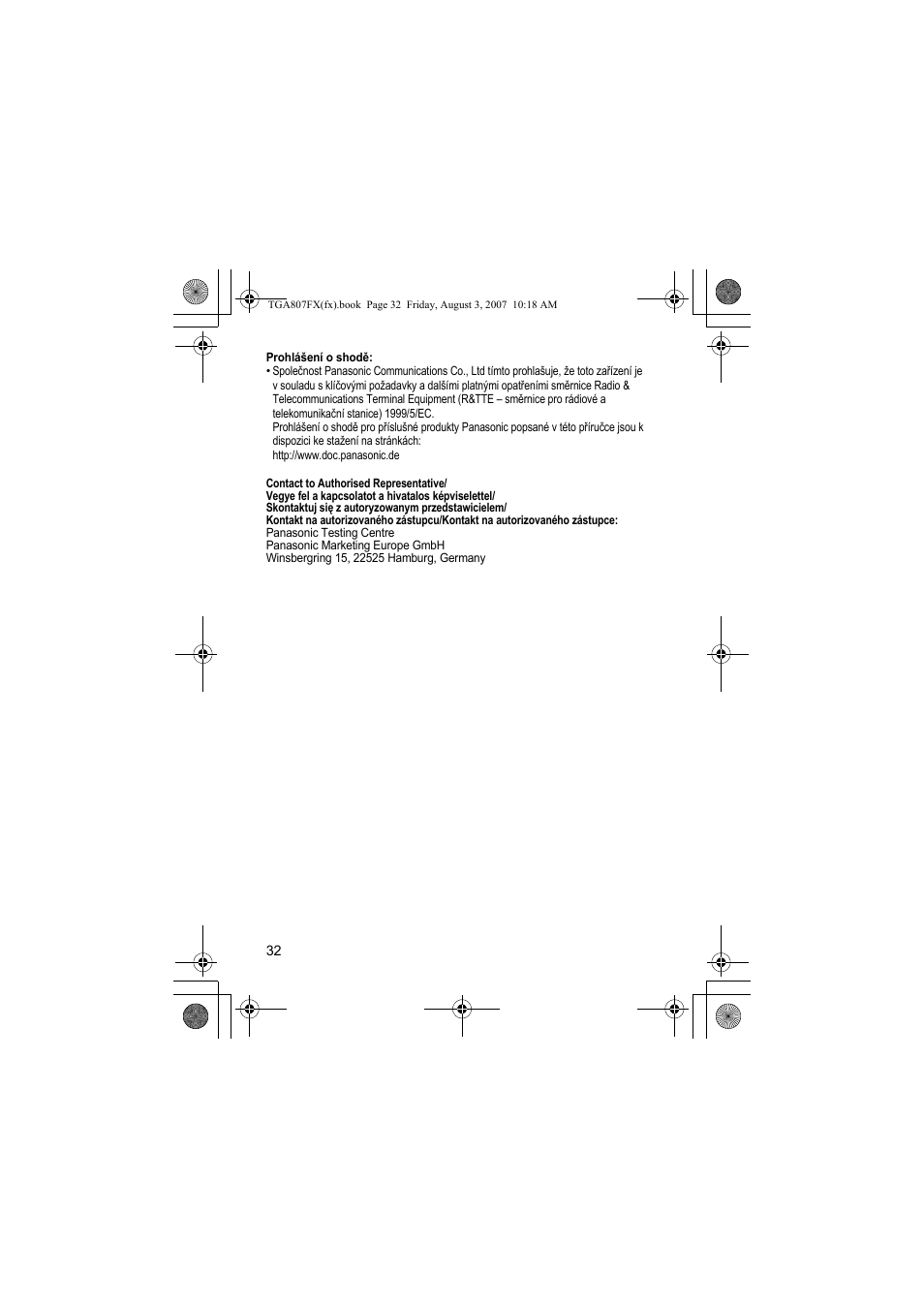 Panasonic KXTGA807FX User Manual | Page 32 / 36