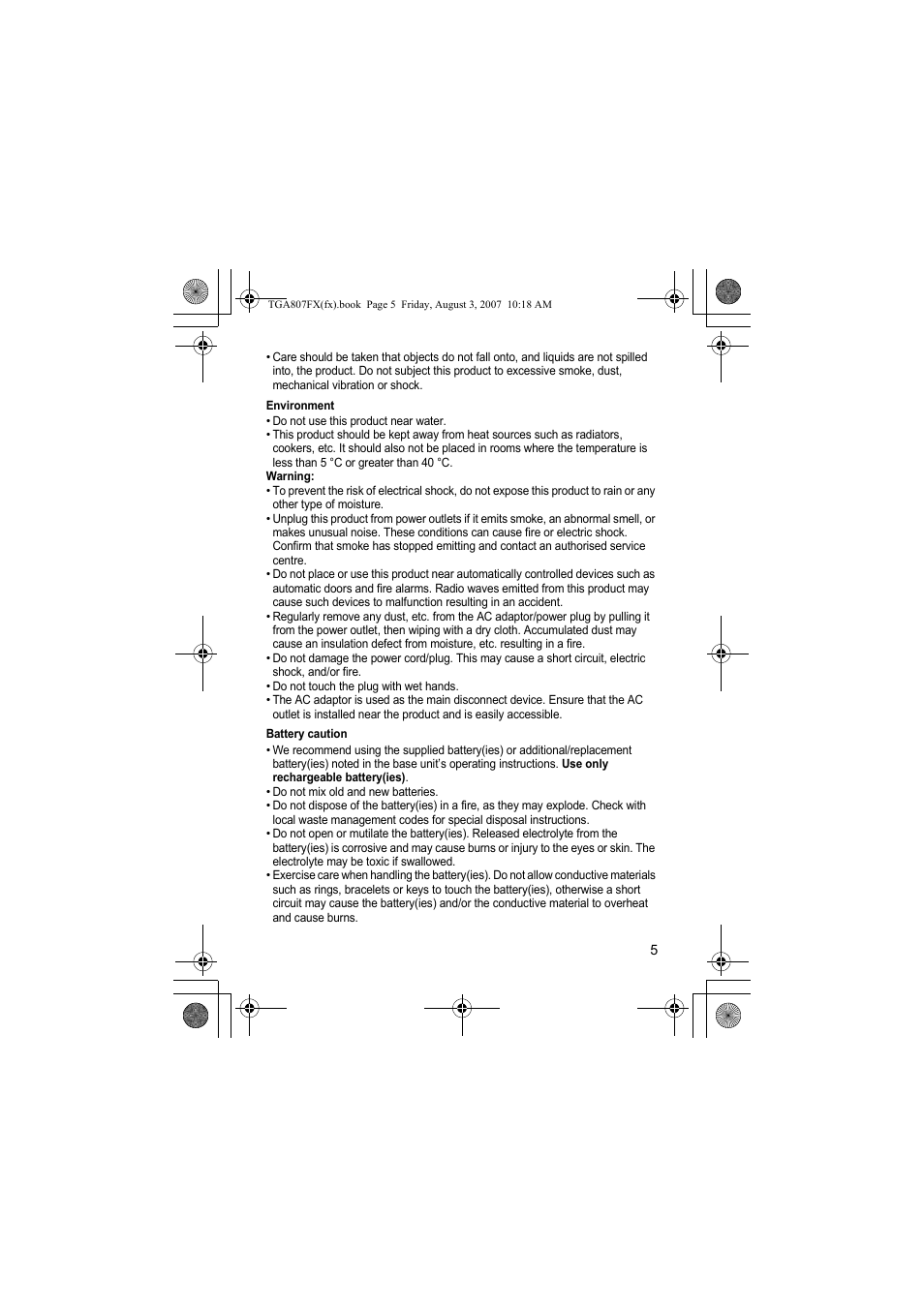 Panasonic KXTGA807FX User Manual | Page 5 / 36