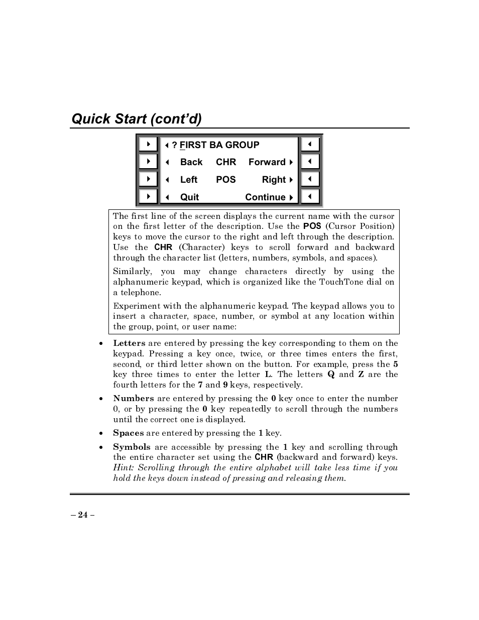 Quick start (cont’d) | ADT Security Services Commercial Fire & Burglary Alarm System FOCUS 200 PLUS User Manual | Page 24 / 88