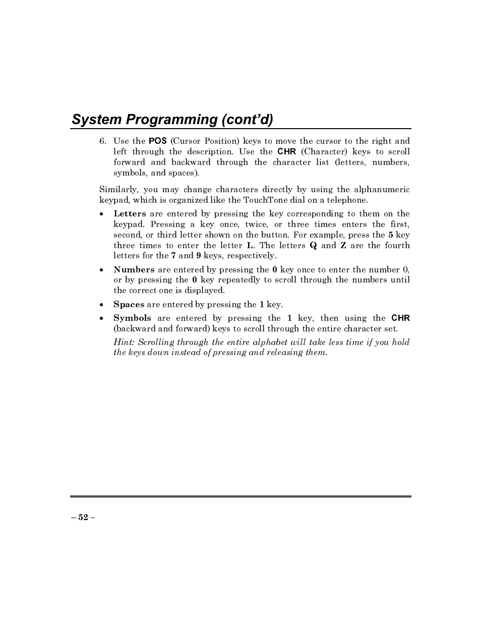 System programming (cont’d) | ADT Security Services Commercial Fire & Burglary Alarm System FOCUS 200 PLUS User Manual | Page 52 / 88