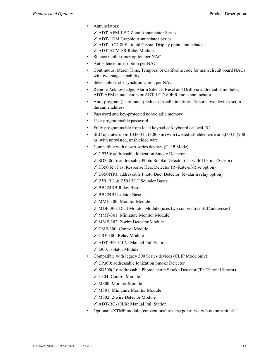 ADT Security Services Unimode 9600 User Manual | Page 13 / 148