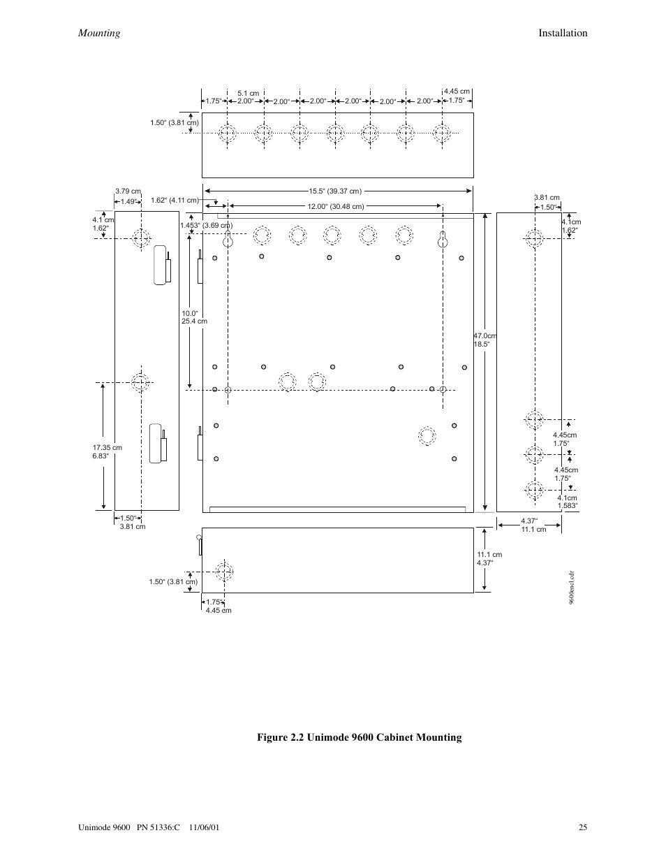 Mounting installation | ADT Security Services Unimode 9600 User Manual | Page 25 / 148