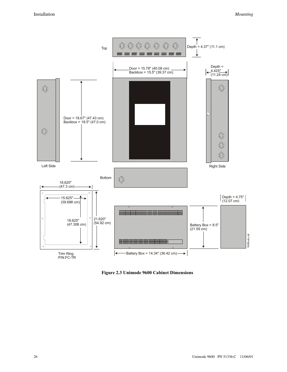 Installation mounting | ADT Security Services Unimode 9600 User Manual | Page 26 / 148