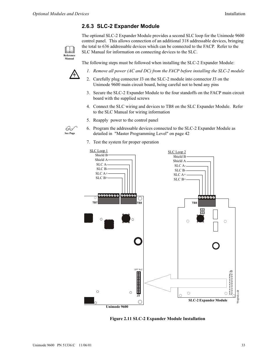 3 slc-2 expander module | ADT Security Services Unimode 9600 User Manual | Page 33 / 148