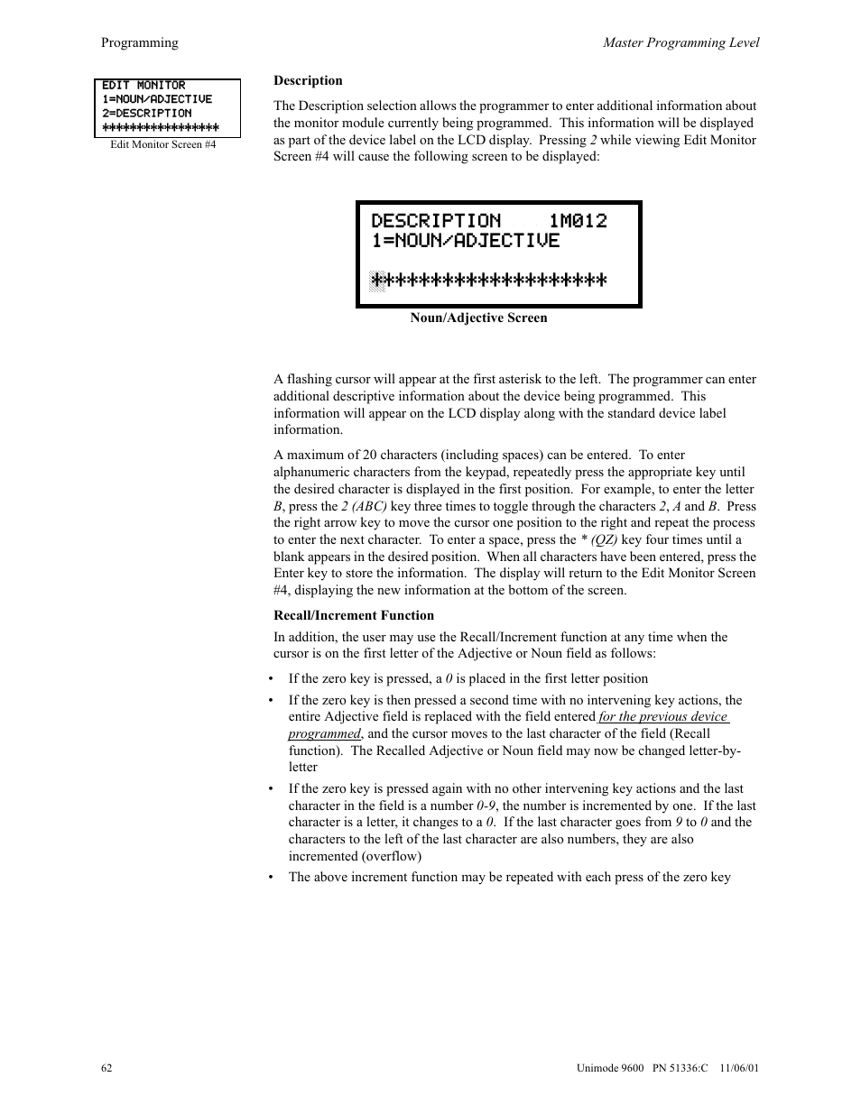 ADT Security Services Unimode 9600 User Manual | Page 62 / 148