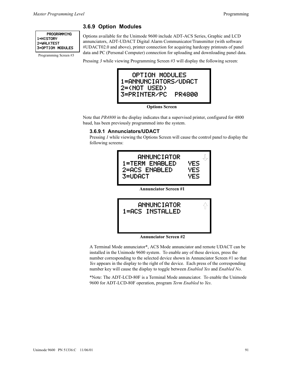 ADT Security Services Unimode 9600 User Manual | Page 91 / 148