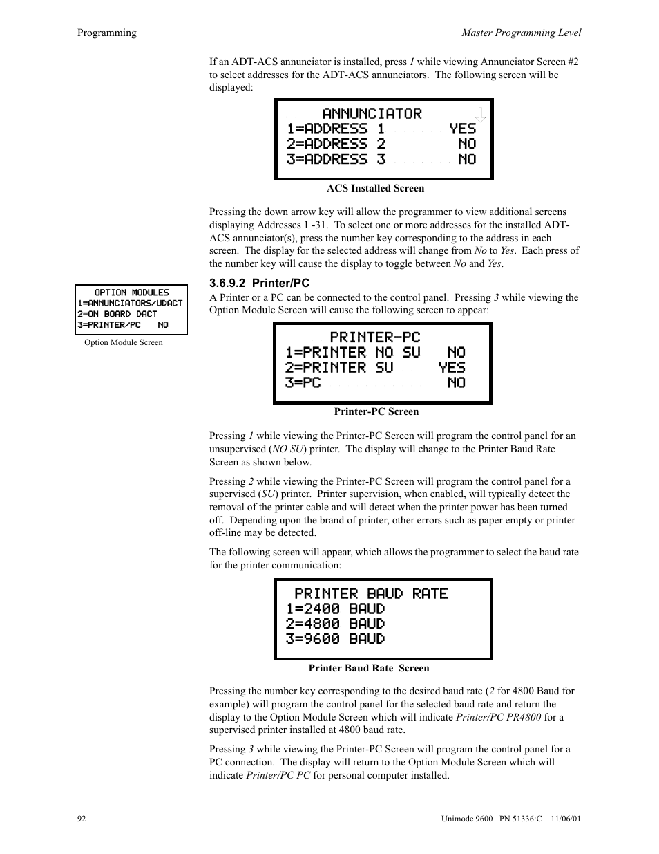 ADT Security Services Unimode 9600 User Manual | Page 92 / 148