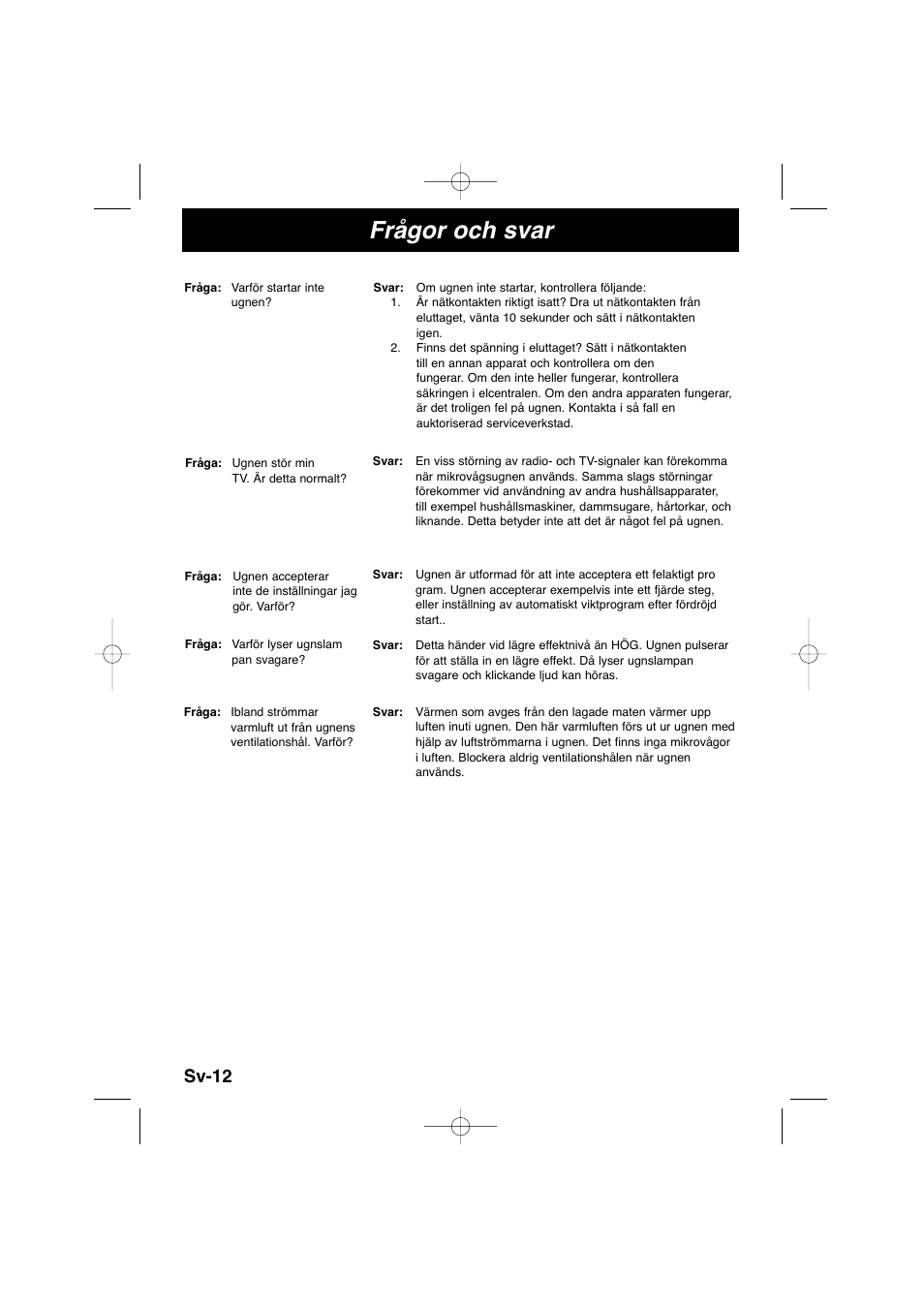Frågor och svar, Sv-12 | Panasonic NNSD278SEPG User Manual | Page 112 / 212