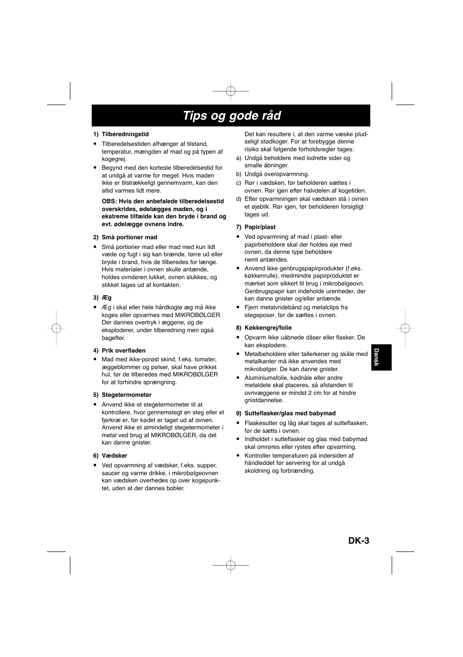 Tips og gode råd, Dk-3 | Panasonic NNSD278SEPG User Manual | Page 117 / 212